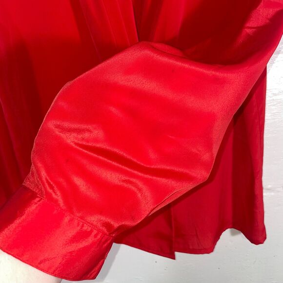 Vintage NWT Red Blouse Size 8 Silk-Like Double Breasted Lightweight Dead Stock - Picture 3 of 11
